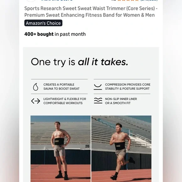 Sweet Sweat Waist Trimmer in Black/Orange Theory Heart Monitor/two tape/body NEW - Picture 9 of 16